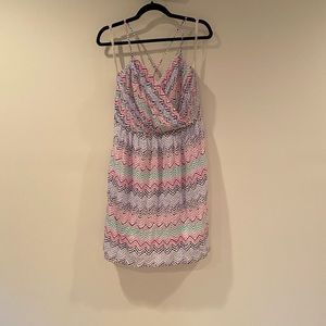 Shoshanna multi color chevron dress